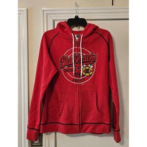 Chicago Blackhawks Red Zip-Up Hoodie With Logo & Pockets Women's Sz L